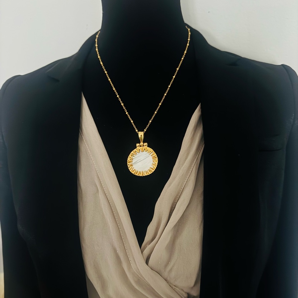 Gold Plated Shell Necklace - image 2